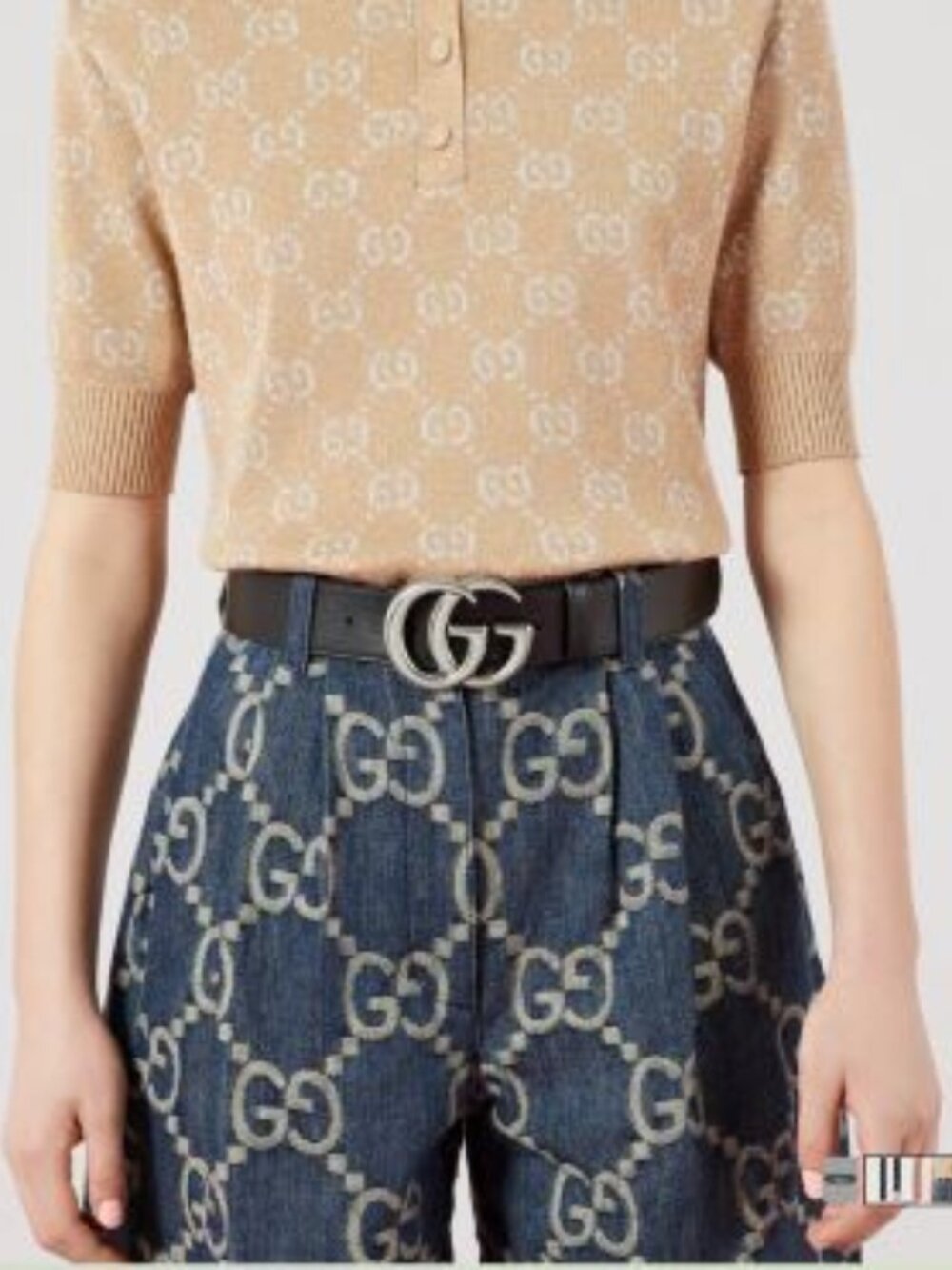 Gucci GG Marmont belt in Black Leather Size 85